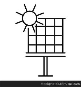 Solar energy panel icon. Outline solar energy panel vector icon for web design isolated on white background. Solar energy panel icon, outline style