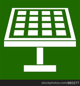Solar energy panel in simple style isolated on white background vector illustration. Solar energy panel icon green
