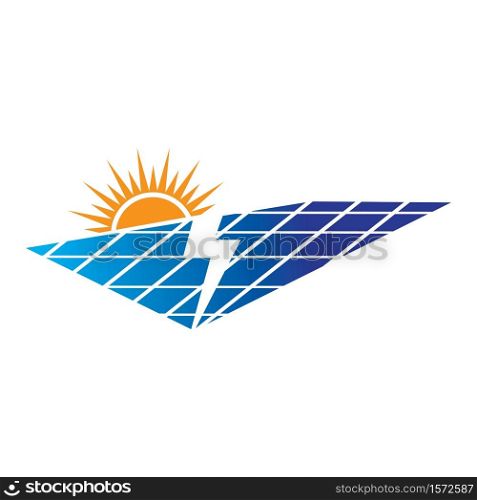 Solar logo energy icon vector design