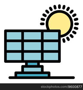 Solar panel energy icon outline vector. Recycle eco. Bottle carbon color flat. Solar panel energy icon vector flat