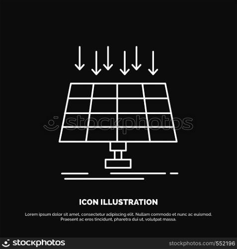 Solar, Panel, Energy, technology, smart city Icon. Line vector symbol for UI and UX, website or mobile application. Vector EPS10 Abstract Template background