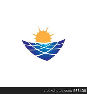 Solar panel icon design template vector isolated