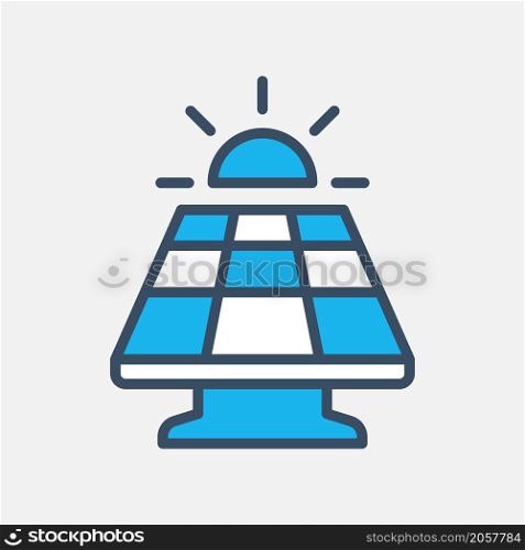 solar panel icon flat illustration