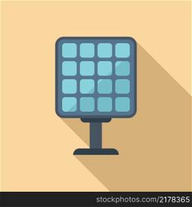 Solar panel icon flat vector. Global climate. Warming disaster. Solar panel icon flat vector. Global climate