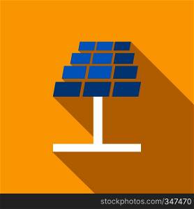 Solar panel icon in flat style with long shadow. Solar panel icon, flat style