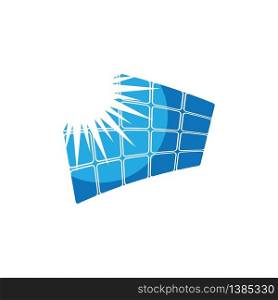 Solar panel icon logo template design