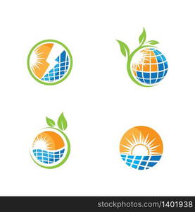 Solar panel icon logo template design