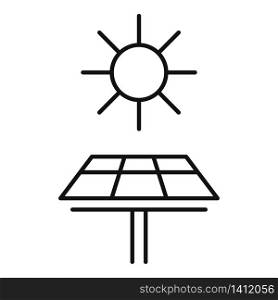 Solar panel icon. Outline solar panel vector icon for web design isolated on white background. Solar panel icon, outline style