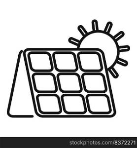 Solar panel icon outline vector. Nature power. Electric safe. Solar panel icon outline vector. Nature power
