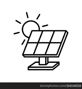 Solar panel icon vector on trendy design