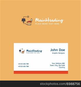 Solar panel logo Design with business card template. Elegant corporate identity. - Vector