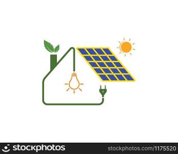 solar panel logo vector icon of natural energy design