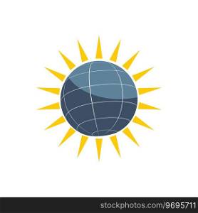 Solar panel Solar energy logo vector flat design