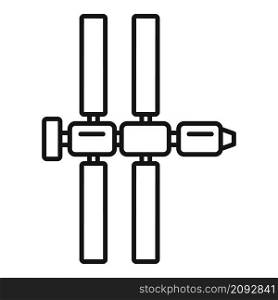 Solar panel space station icon outline vector. International earth system. Nasa communication. Solar panel space station icon outline vector. International earth system