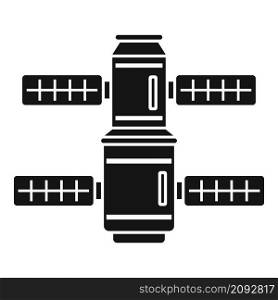 Solar panel space station icon simple vector. International earth system. Nasa communication. Solar panel space station icon simple vector. International earth system