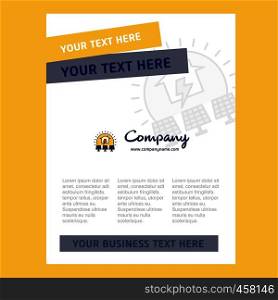 Solar panel Title Page Design for Company profile ,annual report, presentations, leaflet, Brochure Vector Background