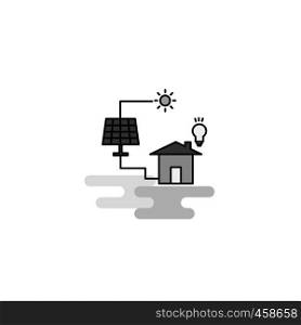 Solar panel Web Icon. Flat Line Filled Gray Icon Vector