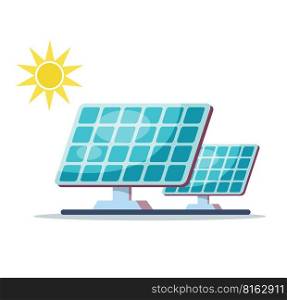 Solar panels solar energy ecology concept vector illustration