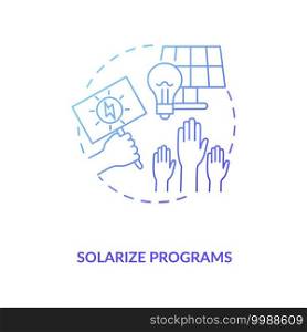 Solar photovoltaic group-purchasing program concept icon. Sale electricity to buyer idea thin line illustration. Electric vehicle charging stations. Vector isolated outline RGB color drawing. Solar photovoltaic group-purchasing program concept icon