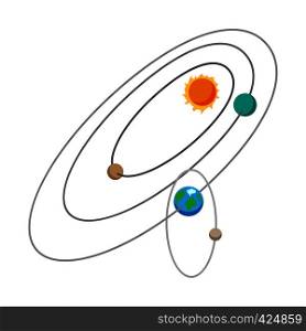 Solar system cartoon icon on a white background. Solar system cartoon icon