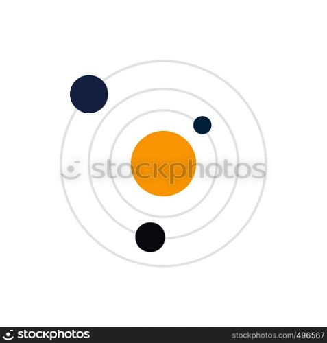 Solar system flat icon isolated on white background. Solar system flat icon