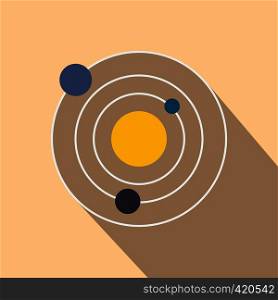 Solar system flat icon with shadow for web and mobile devices. Solar system flat icon