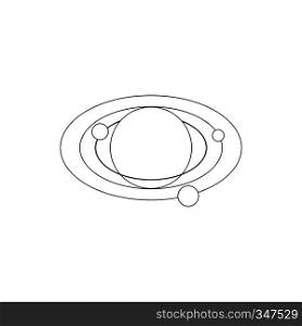 Solar system icon in isometric 3d style on a white background. Solar system icon, isometric 3d style