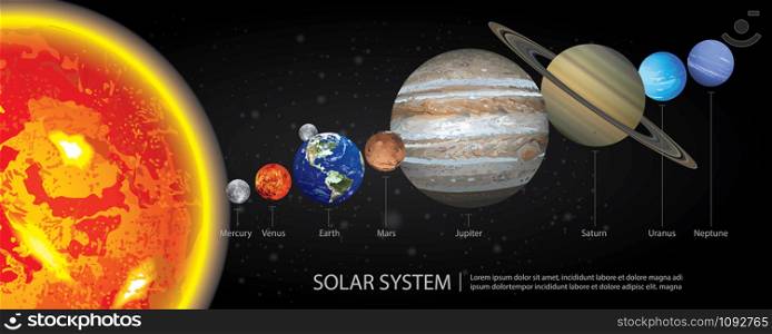 Solar System of our Planets Vector Illustration