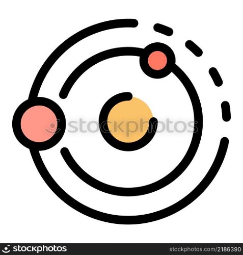 Solar system universe gravity icon. Outline solar system universe gravity vector icon color flat isolated. Solar system universe gravity icon color outline vector