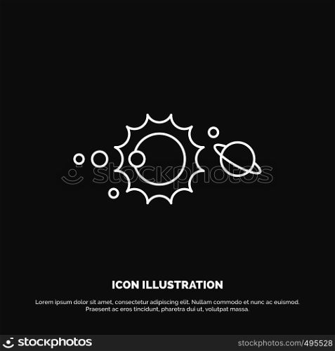 solar, system, universe, solar system, astronomy Icon. Line vector symbol for UI and UX, website or mobile application. Vector EPS10 Abstract Template background