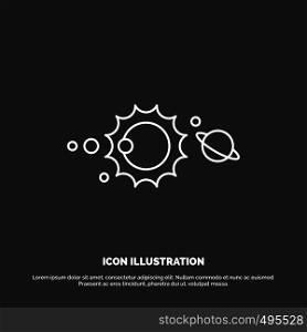 solar, system, universe, solar system, astronomy Icon. Line vector symbol for UI and UX, website or mobile application. Vector EPS10 Abstract Template background