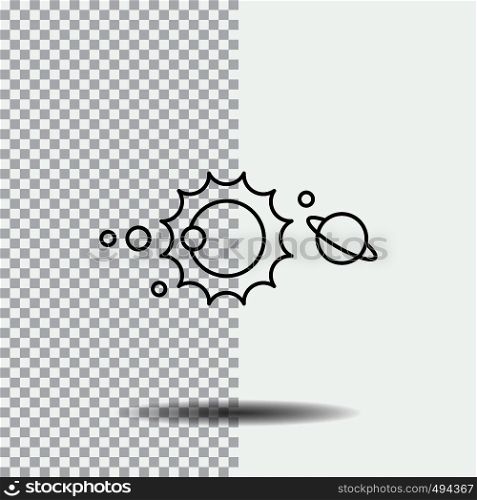 solar, system, universe, solar system, astronomy Line Icon on Transparent Background. Black Icon Vector Illustration. Vector EPS10 Abstract Template background