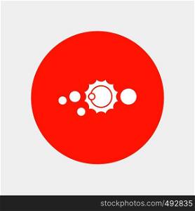 solar, system, universe, solar system, astronomy White Glyph Icon in Circle. Vector Button illustration. Vector EPS10 Abstract Template background
