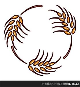 Solar wheat icon. Cartoon illustration of solar wheat vector icon for web.. Solar wheat icon, cartoon style.