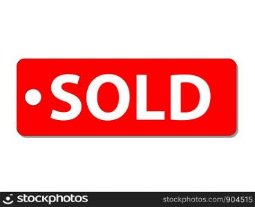 sold icon on white background. sold tag sign. flat style. sold icon for your web site design, logo, app, UI.