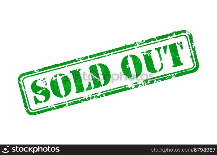 Sold out rubber stamp. Sold out rubber green stamp vector illustration. Contains original brushes