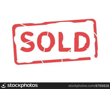 Sold st&, vector. St&with the inscription sold in red, can be used on the store s website.