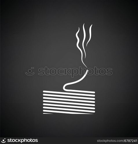 Solder wire icon. Black background with white. Vector illustration.