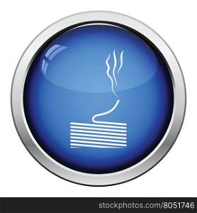 Solder wire icon. Glossy button design. Vector illustration.