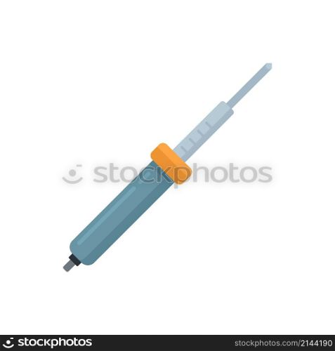 Soldering hot icon. Flat illustration of soldering hot vector icon isolated on white background. Soldering hot icon flat isolated vector