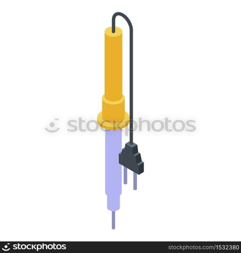 Soldering iron icon. Isometric of soldering iron vector icon for web design isolated on white background. Soldering iron icon, isometric style