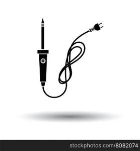 Soldering iron icon. White background with shadow design. Vector illustration.