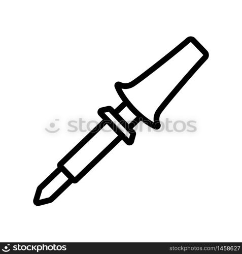 soldering iron with comfortable handle icon vector. soldering iron with comfortable handle sign. isolated contour symbol illustration. soldering iron with comfortable handle icon vector outline illustration