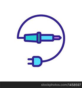soldering iron with cord icon vector. soldering iron with cord sign. color symbol illustration. soldering iron with cord icon vector outline illustration