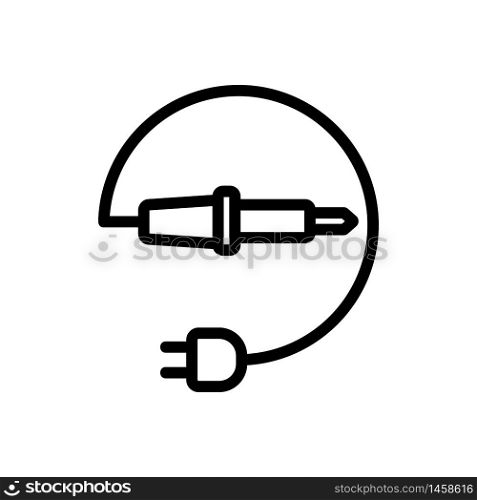 soldering iron with cord icon vector. soldering iron with cord sign. isolated contour symbol illustration. soldering iron with cord icon vector outline illustration