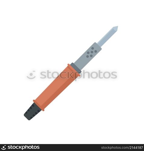 Soldering welding icon. Flat illustration of soldering welding vector icon isolated on white background. Soldering welding icon flat isolated vector
