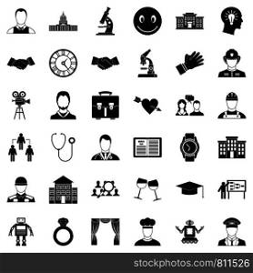 Soldier icons set. Simple style of 36 soldier vector icons for web isolated on white background. Soldier icons set, simple style