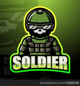 Soldier mascot esport logo design