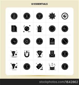 Solid 25 Ui Essentials Icon set. Vector Glyph Style Design Black Icons Set. Web and Mobile Business ideas design Vector Illustration.