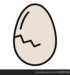 Solid crack egg icon. Outline solid crack egg vector icon color flat isolated. Solid crack egg icon color outline vector